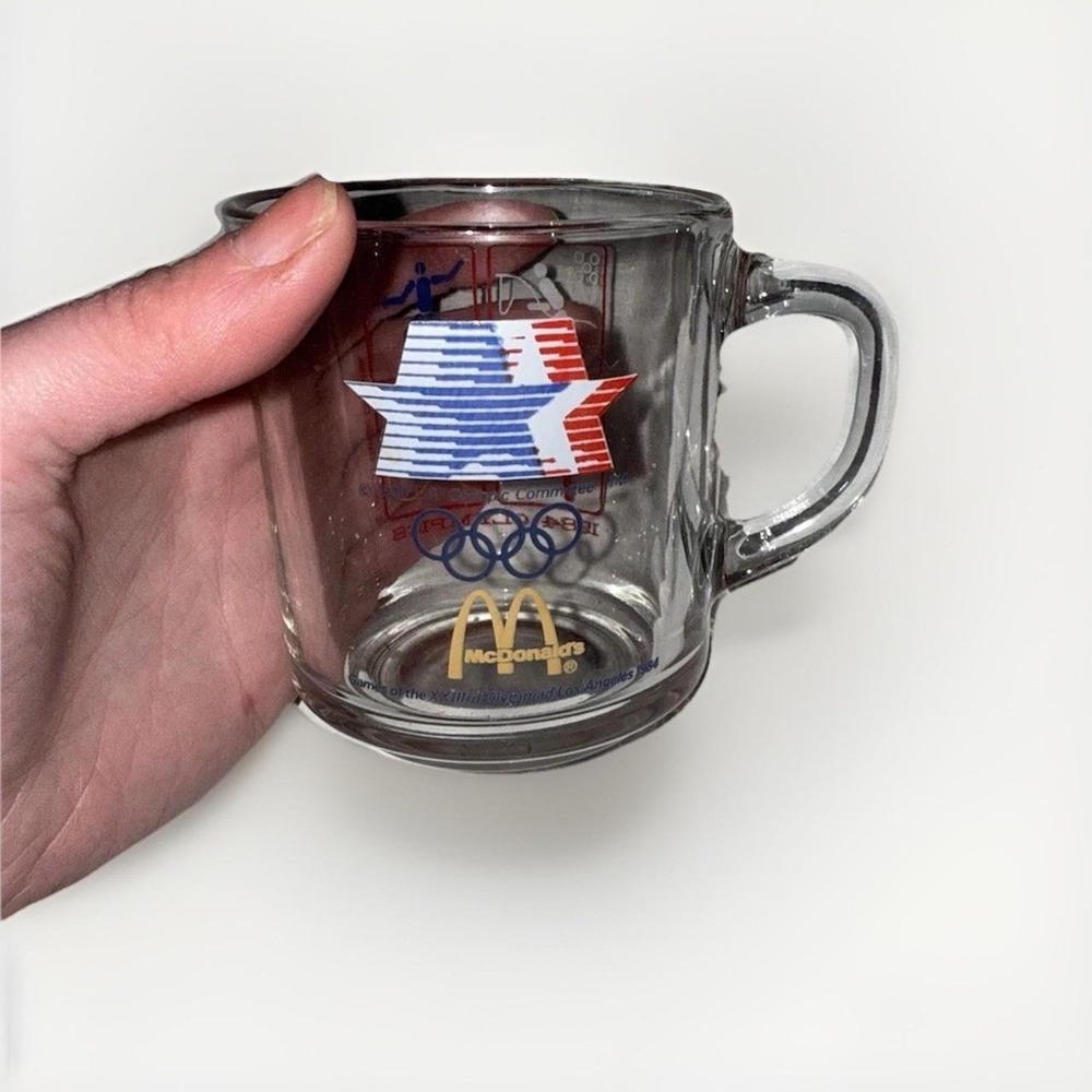 Vintage 1984 McDonald's Los Angeles Olympic Games Glass Mug Souvenir LA84